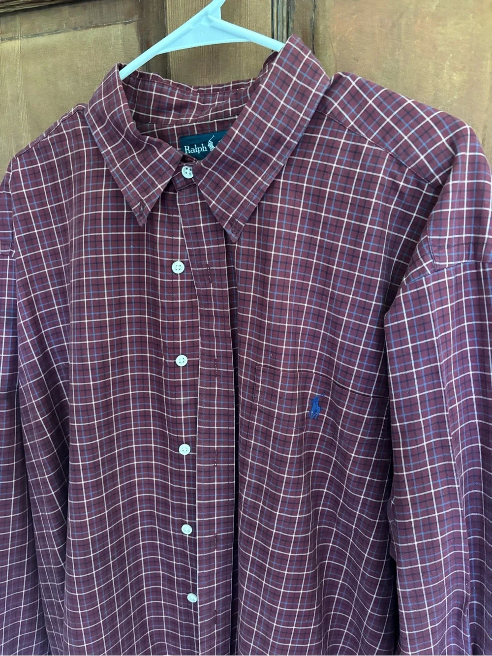 Polo by Ralph Lauren Men's Maroon Plaid Button-Down Shirt